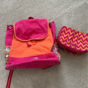 Vera Bradley Colorful Backpack and lunch box Set